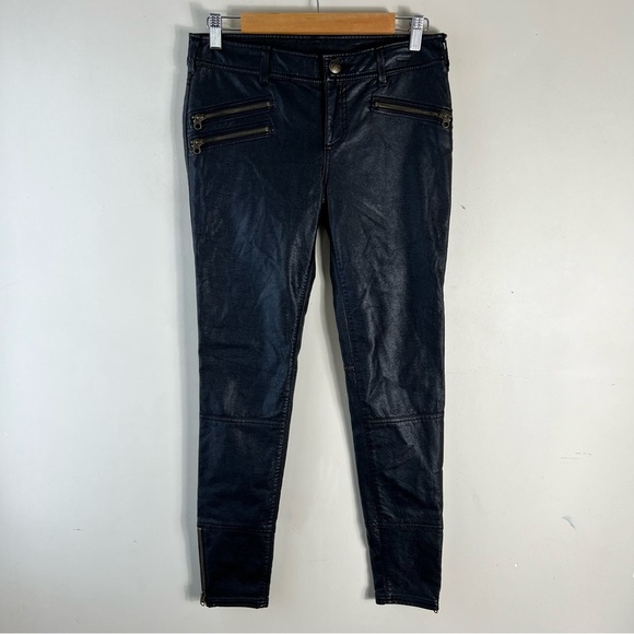 Free People Vegan Leather Pant With Zips Size 4 Black Goth Grunge Witchycore - Picture 6 of 15